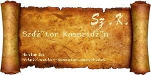 Szútor Kasszián névjegykártya
